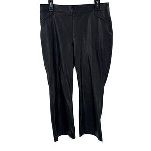 Spanx Black Faux Leather Straight Leg Pants Womens XL